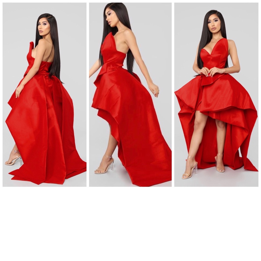 High/Low Red Gown - Size:Small